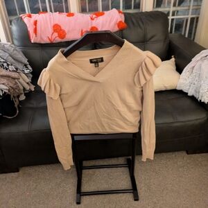 Tan Ruffled Sweater